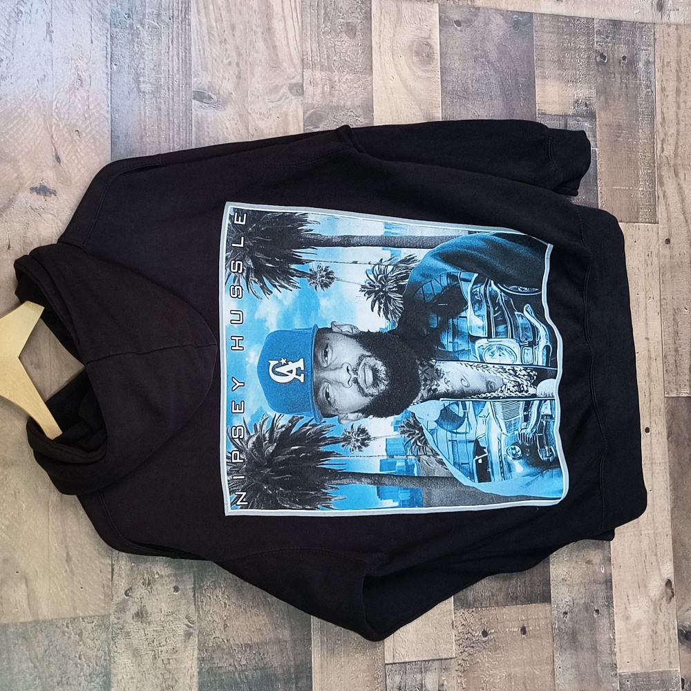 Nipsey Hustle All Over Back Print Black Pullover … - image 1